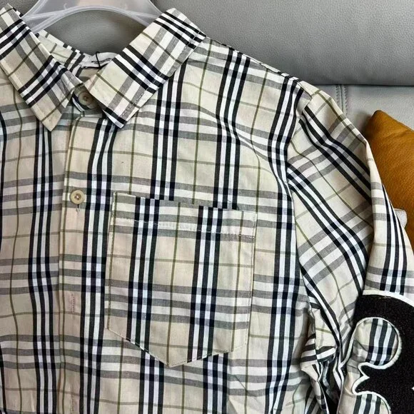 Burberry Check Cuff TB Label Shirt Men's Size S